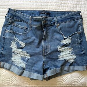 Aeropostale Ripped Blue Jean Shorts